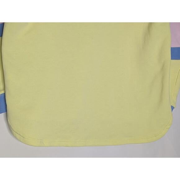 BDG Urban Outfitters Fleece polo style sweatshirt Yellow pink blue size Medium - Picture 8 of 10